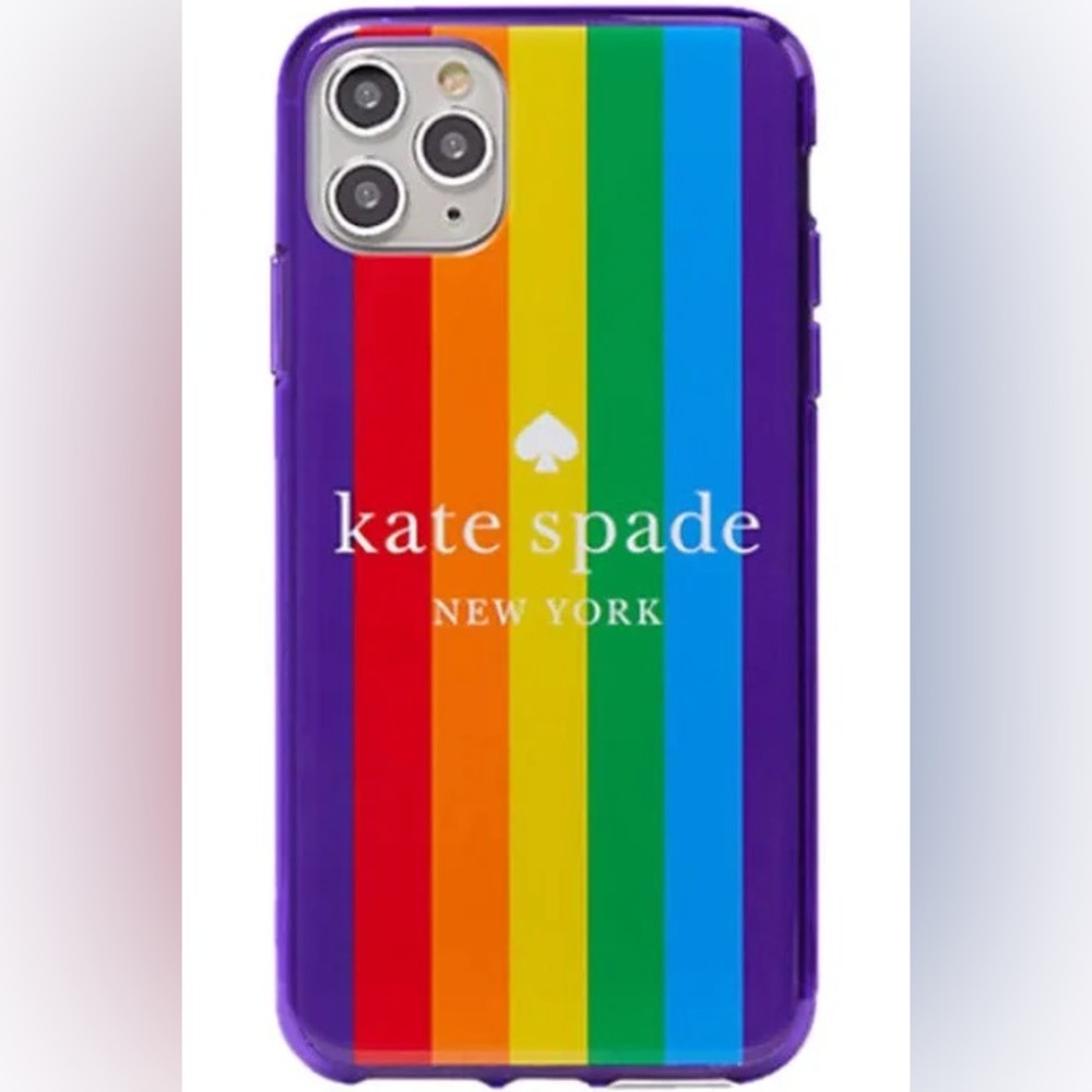 New Kate Spade Designer Brand Cell Phone Case for iPhone 11 Pro Max NIB Rainbow
